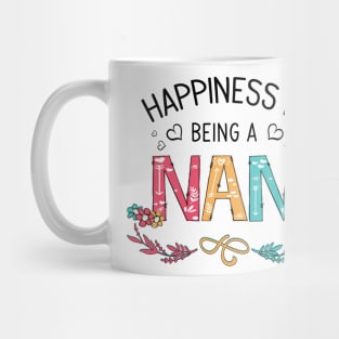 Happiness Is Being A Nan Wildflowers Valentines Mothers Day Mug